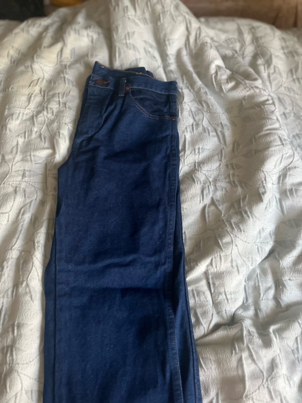 Wrangler Dark Indigo Denim Jeans with Contrast Stitching